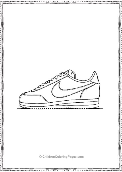 A Detailed Nike Cortez Design From The Side Free PDF Printable