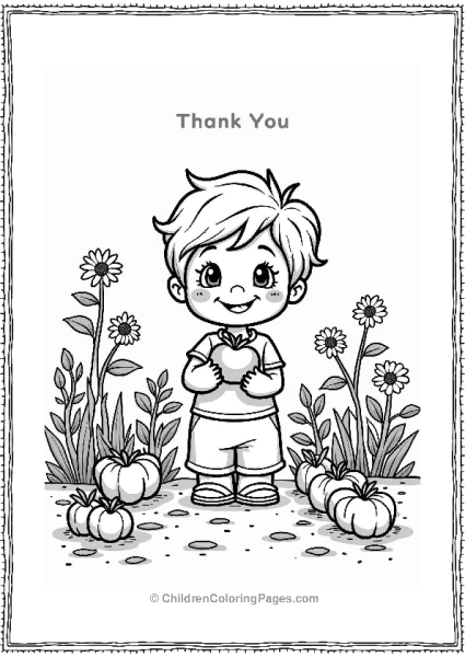 A Grateful Child In A Garden Thank You Coloring Pages Free PDF Printable