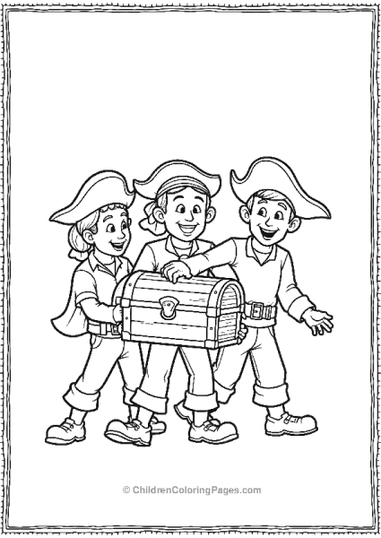 A Group Of Pirates With Heavy Chest Free PDF Printable