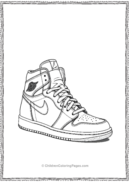 A Hightop Nike Air Jordan Shown From The Side Free PDF Printable