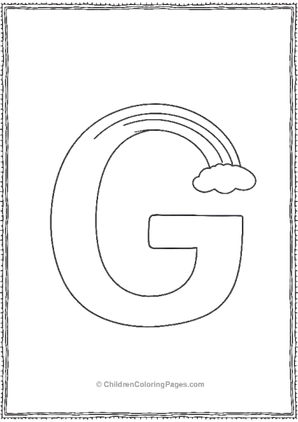 A Large Uppercase Letter G With A Simple Rainbow Free PDF Printable