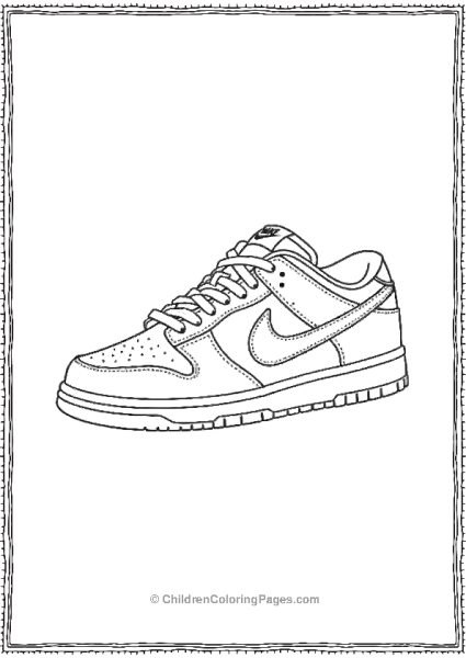 A Nike Dunk Low Easy To Color Layout Free PDF Printable