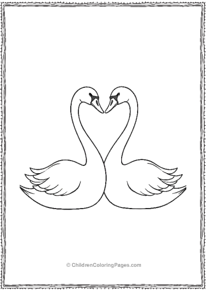 A Pair Of Swans Making A Heart Free PDF Printable