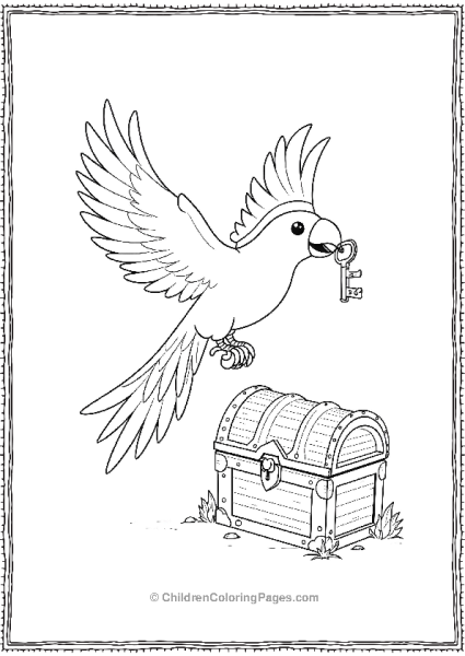 A Parrot Flying With Pirate Key Free PDF Printable