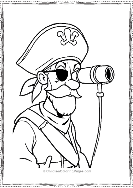 A Pirate Captain Looking Through Spy Glass Free PDF Printable