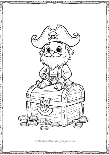 A Pirate Captain Sitting On Chest Free PDF Printable