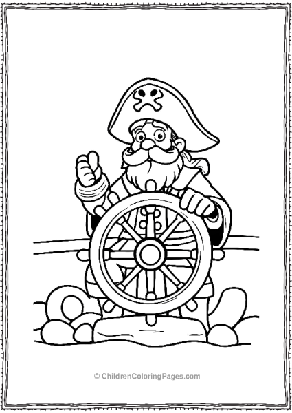 A Pirate Captain Steering Ship Free PDF Printable