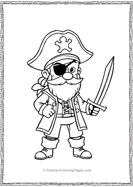 A Pirate Captain With Hat And Eye Patch Free PDF Printable