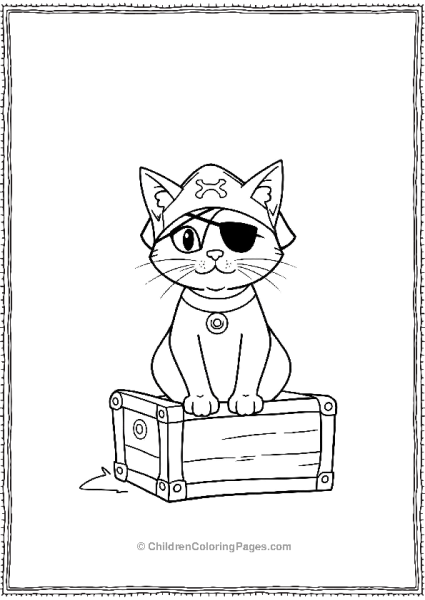 A Pirate Cat With Eye Patch Free PDF Printable