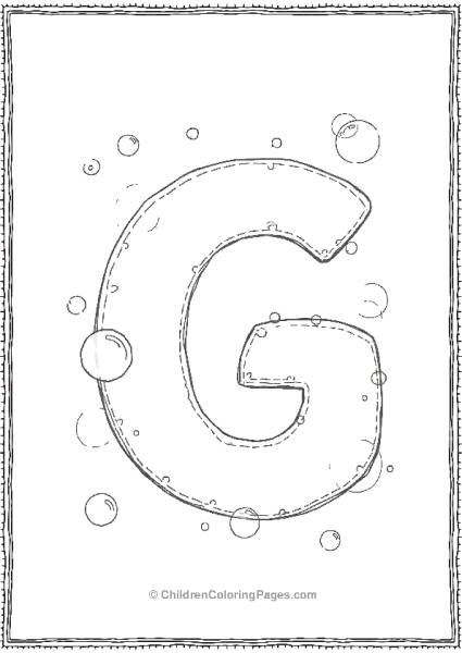 A Playful Uppercase Letter G Surrounded By Floating Objects Free PDF Printable