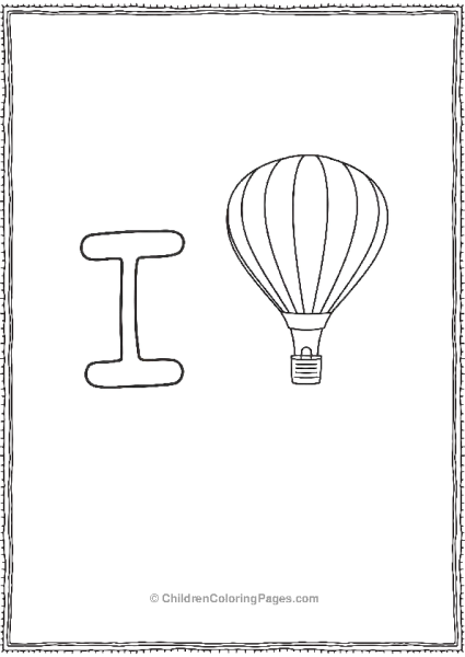 A Simple Hot Air Balloon Letter I Free PDF Printable