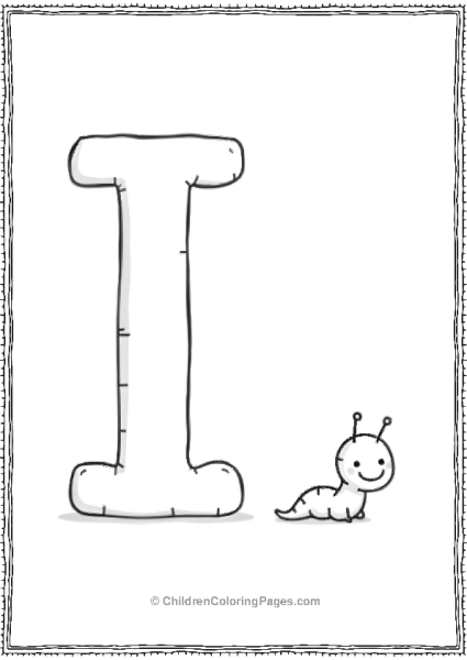 A Simple Inchworm A Large I With A Cute Incense Free PDF Printable