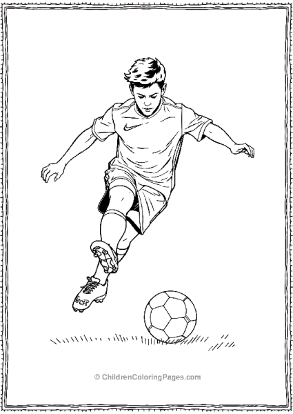 A Soccer Player Kicking A Ball In Nike Cleats Free PDF Printable