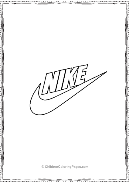 A Three Dimensional Style Nike Logo With Bold Outlines Free PDF Printable