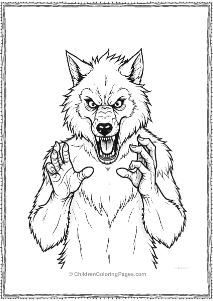 A Wolf Looking At His Hands In Horror Free PDF Printable