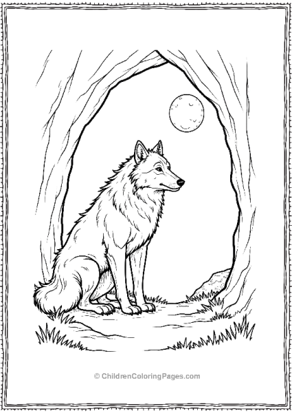 A Wolf Standing In A Cave Free PDF Printable