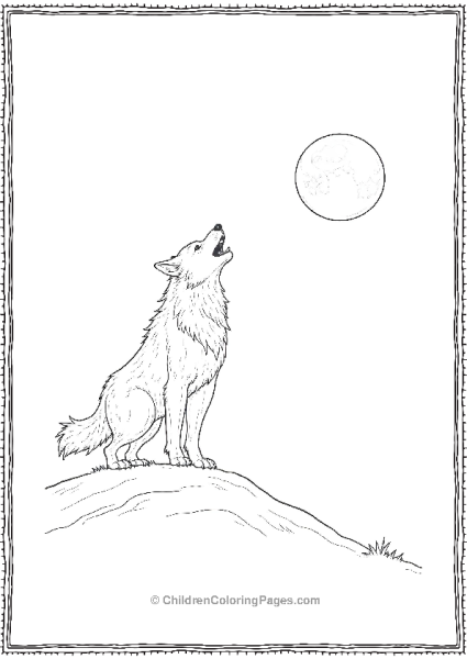 A Wolf Standing On A Hill Free PDF Printable