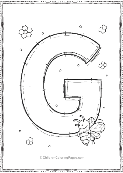 ABig Uppercase Letter G With A Background Of Small Letters Free PDF Printable