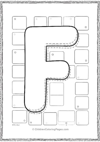 ABold Uppercase Letter F With A Background Of Large Free PDF Printable