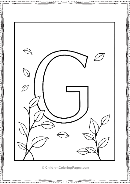 ABold Uppercase Letter G Inside A Frame Of Floating Free PDF Printable