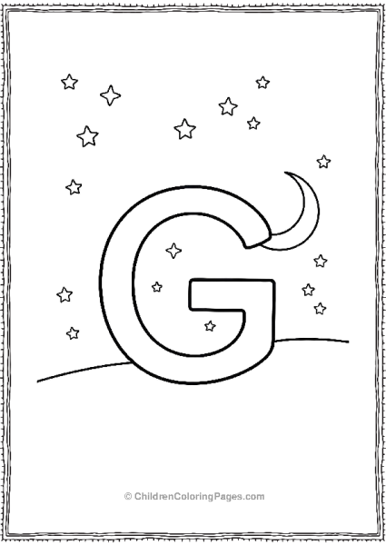 ABold Uppercase Letter G With A Star Background Free PDF Printable