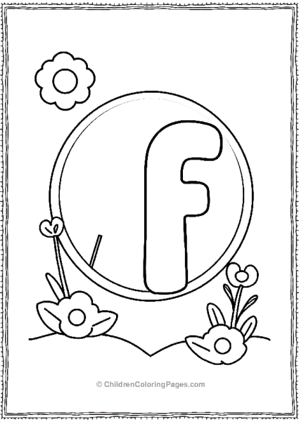 ALarge Uppercase Letter F Inside A Simple Circle Free PDF Printable