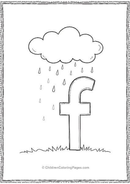 ALowercaseLetterFWithTinyRaindropsFalling Free PDF Printable