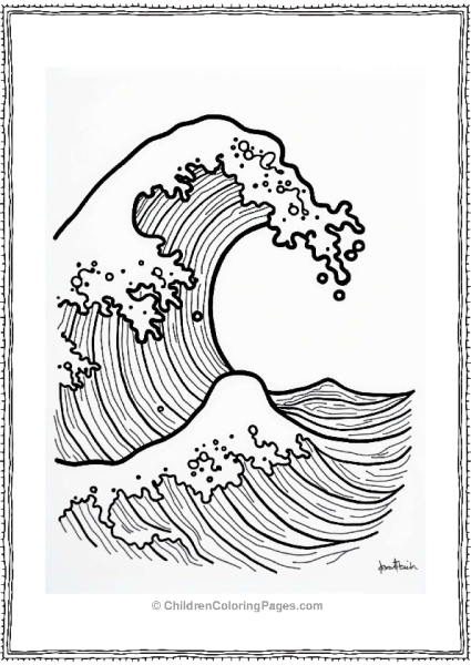 Abstract Wave Pattern Tattoo Coloring Page Free PDF Printable