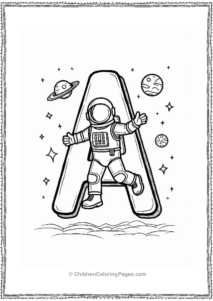 Adventurous Astronaut In Space Free PDF Printable