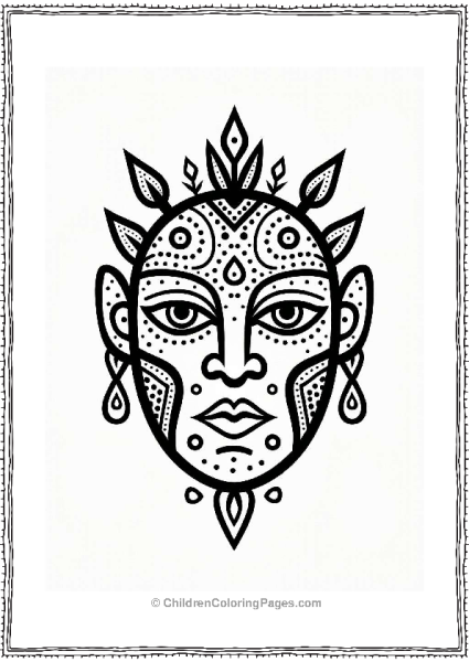 African Tribal Mask Tattoo Outline Free PDF Printable