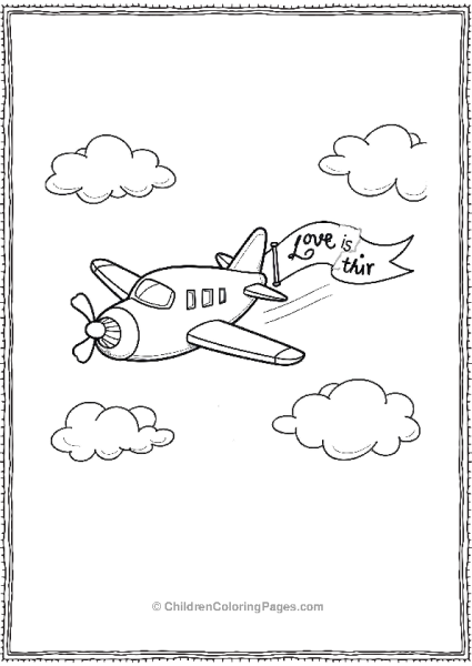 Airplane With Hearts Valentine’s Poster Free PDF Printable