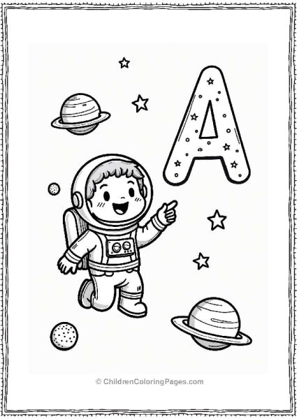 Amazed Astronaut And The Letter A Free PDF Printable