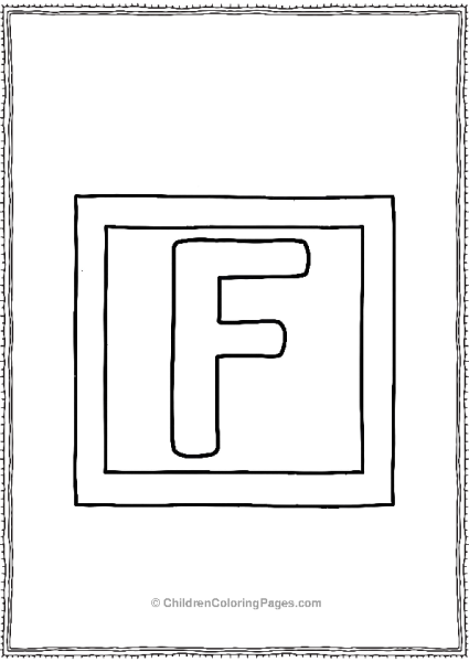 An Uppercase Letter F Inside A Simple Frame Free PDF Printable