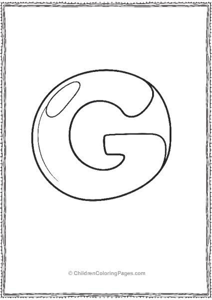 An Uppercase Letter G Inside A Giant Bubble Free PDF Printable