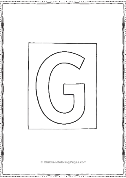 An Uppercase Letter G Inside A Simple Frame Free PDF Printable