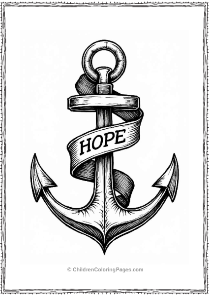 Anchor Tattoo With Hope Ribbon Free PDF Printable