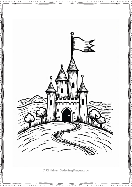 Ancient Castle Journey Tattoo Illustration Free PDF Printable