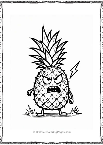 Angry Pineapple With Lightning Bolt Free PDF Printable