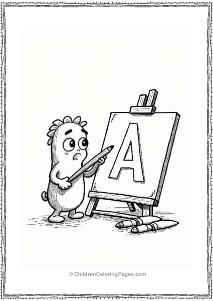 Anxious Artist With Letter A Free PDF Printable