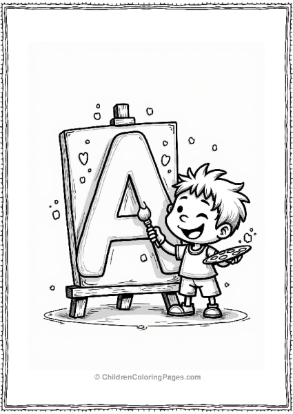 Artistic Character Painting Letter A Free PDF Printable