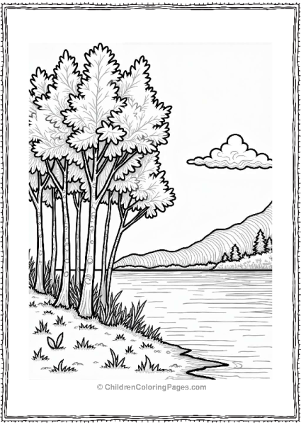 Aspen Grove By A Tranquil Lake Free PDF Printable