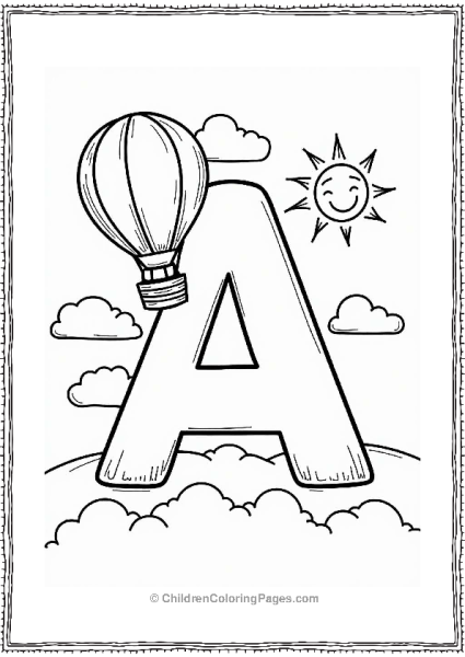 Astounding Air Balloon In A Bright Sky Free PDF Printable