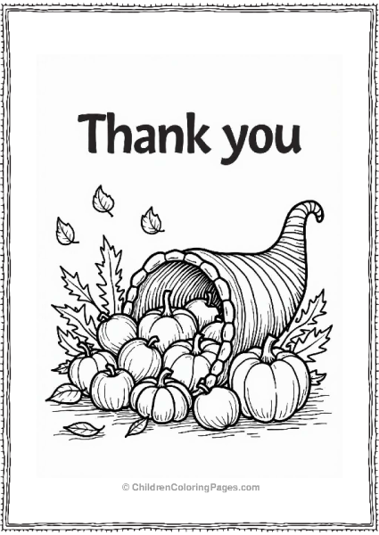 Autumn Harvest Thank You Coloring Pages Free PDF Printable