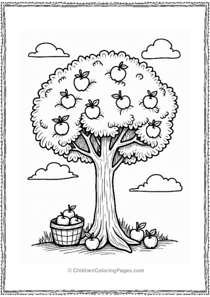 Autumn Harvest Tree With Apples Free PDF Printable