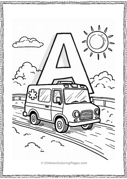 Awesome Ambulance On A Sunny Day Free PDF Printable