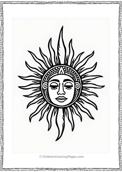 Aztec Sun God Tattoo Design Free PDF Printable