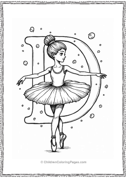 Ballerina In A Classic Pose Free PDF Printable