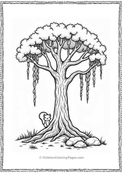 Banyan Tree Of Knowledge With Squirrel Free PDF Printable