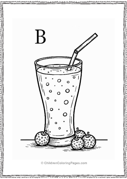 Berry Smoothie Coloring Page Free PDF Printable