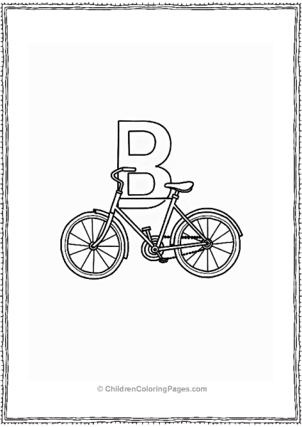 Bicycle With Letter B Outline Free PDF Printable